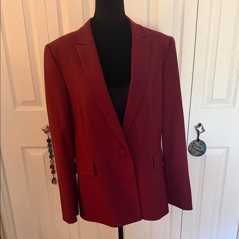 ANTONIO MELANI Burgundy Single-Button Blazer